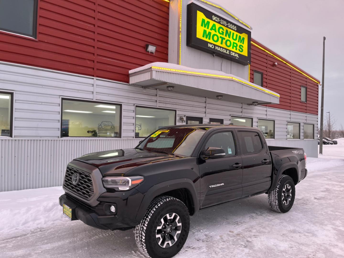 2023 Black Toyota Tacoma TRD Off Road Double Cab V6 6AT 4WD (3TMCZ5AN1PM) with an 3.5L V6 DOHC 24V engine, 6A transmission, located at 1960 Industrial Drive, Wasilla, 99654, (907) 274-2277, 61.573475, -149.400146 - Photo#0